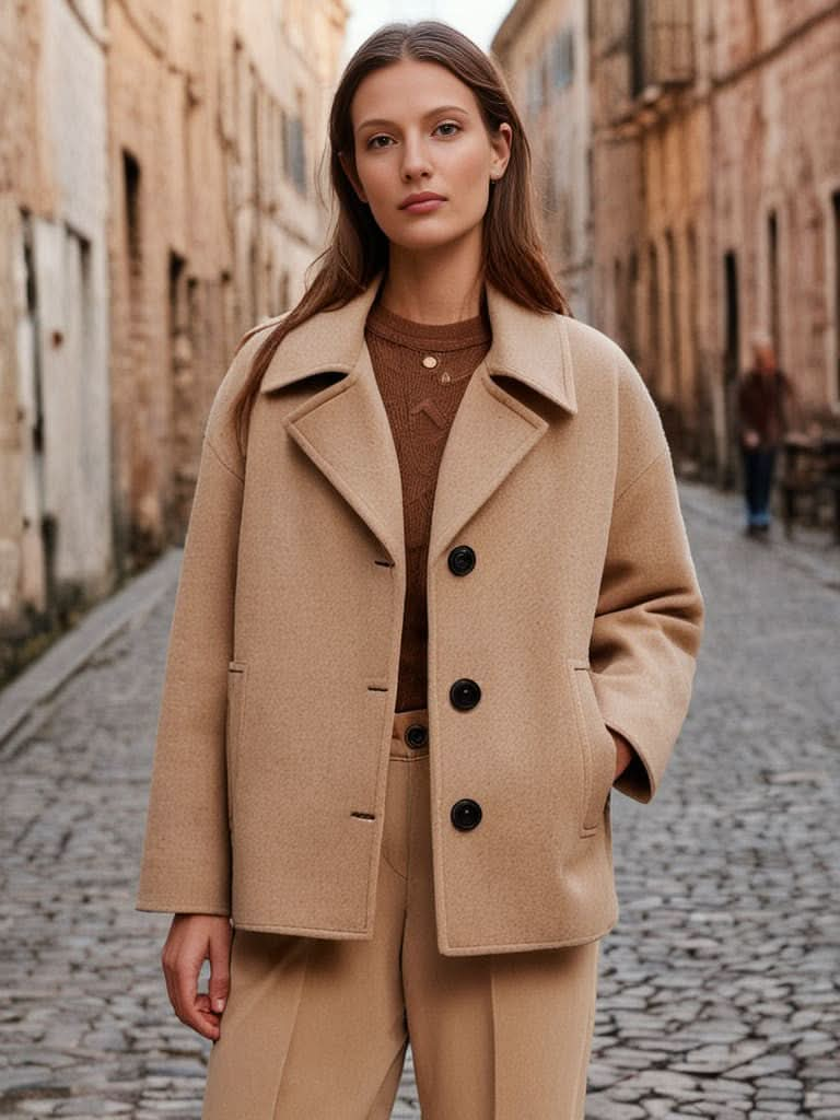 Wool Coat with Buttons