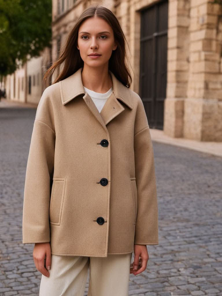 Wool Coat with Buttons